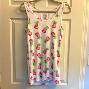 Time and Tru Multicolor Pineapple Tank Top XLarge